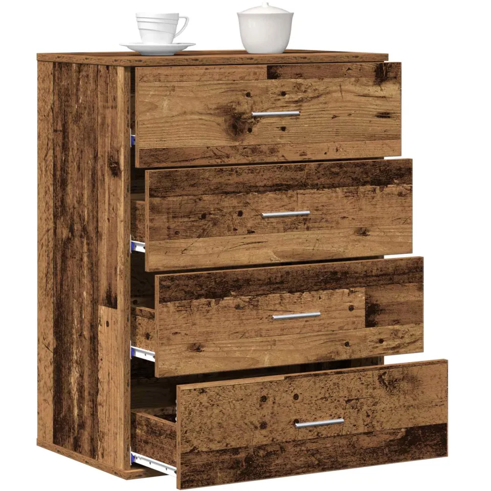 vidaXL Dressoir Oudhout 60 x 39 x 80 cm Bewerkt hout Bruin