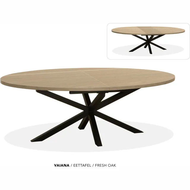 Maxfurn Ovale uitschuiftafel 180/240| Zeer krasvast | Kleur: Fresh Oak
