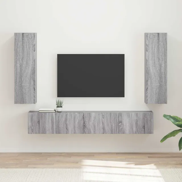 vidaXL Tv-meubelset 3 st 30 x 31 x 100 cm Grijs Sonoma, foto 2