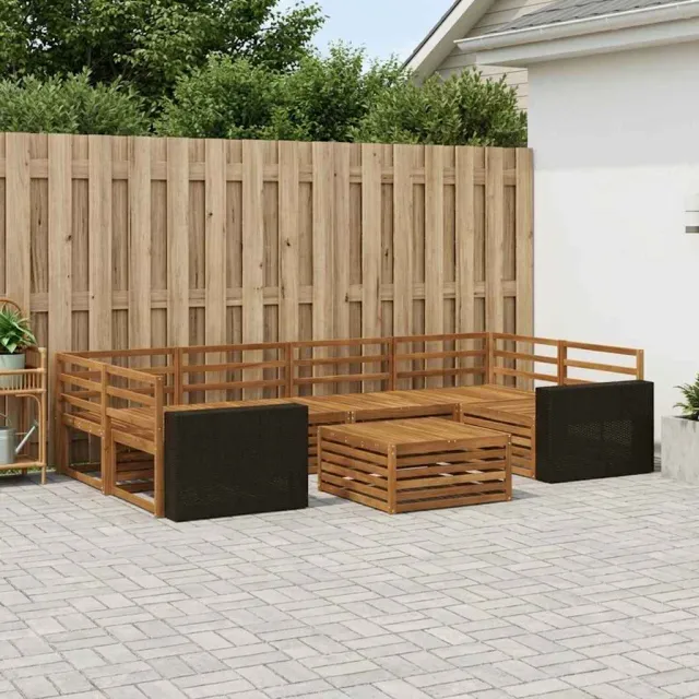 vidaXL Buiten bankenset 7 st 6-zits Naturel Massief Acaciahout