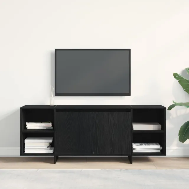 vidaXL TV-kast 130 x 35 x 50 cm Zwart eiken Bewerkt hout