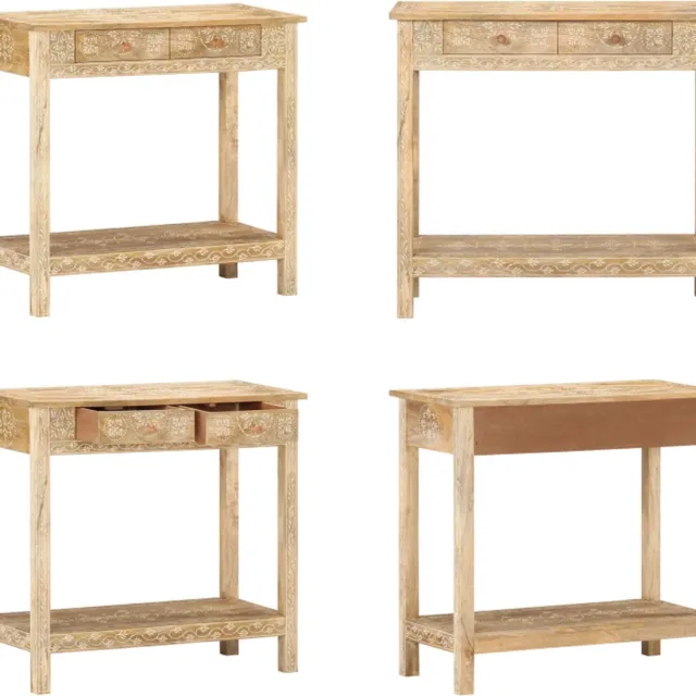 vidaXL Wandtafel - 80x35x74 - cm - massief - mangohout Bruin