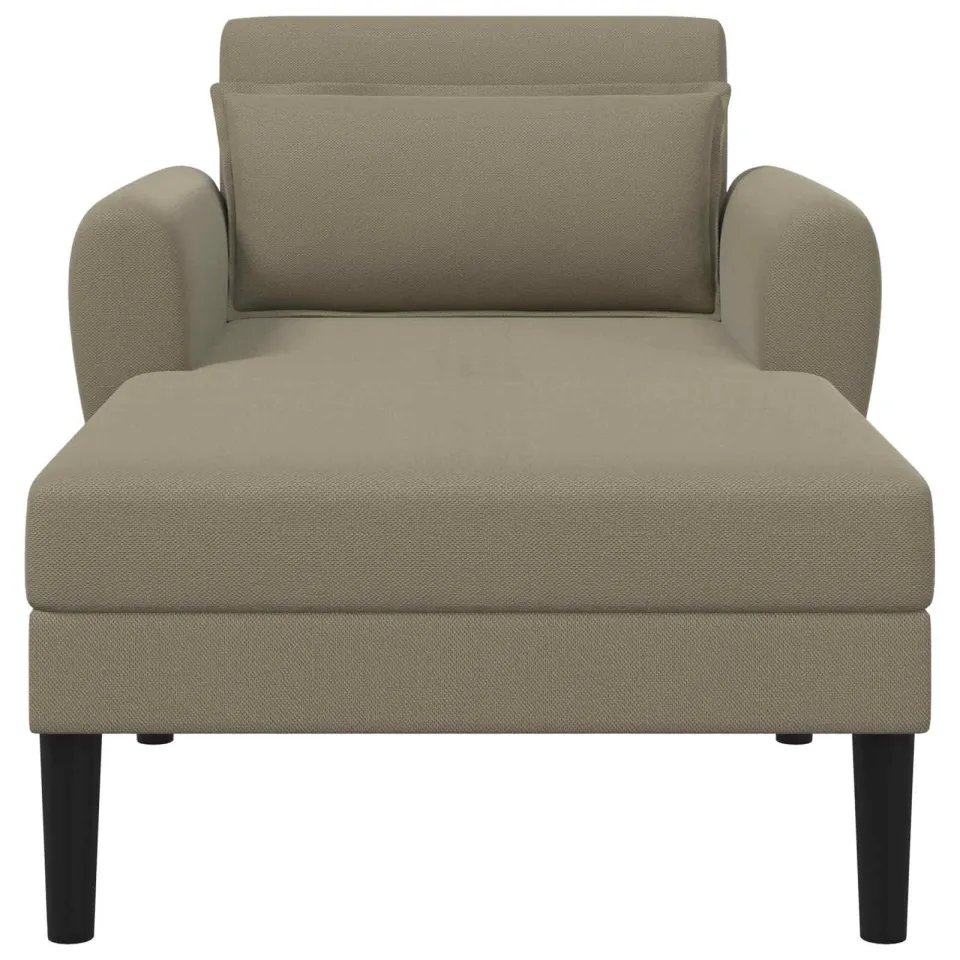 vidaXL Chaise longue Kaki Grof geweven fluweel Tan