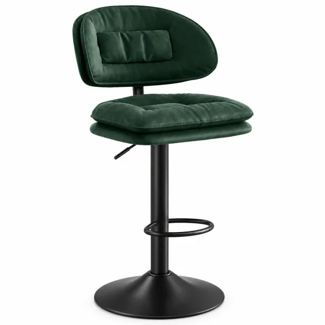 Mura Logistiek Mura Krukken - Barkruk - Barstoel - Keukenkruk - Barkrukken Set Van 2 - In Hoogte Verstelbaar 63-85cm - 360° Draaibaar - Groen