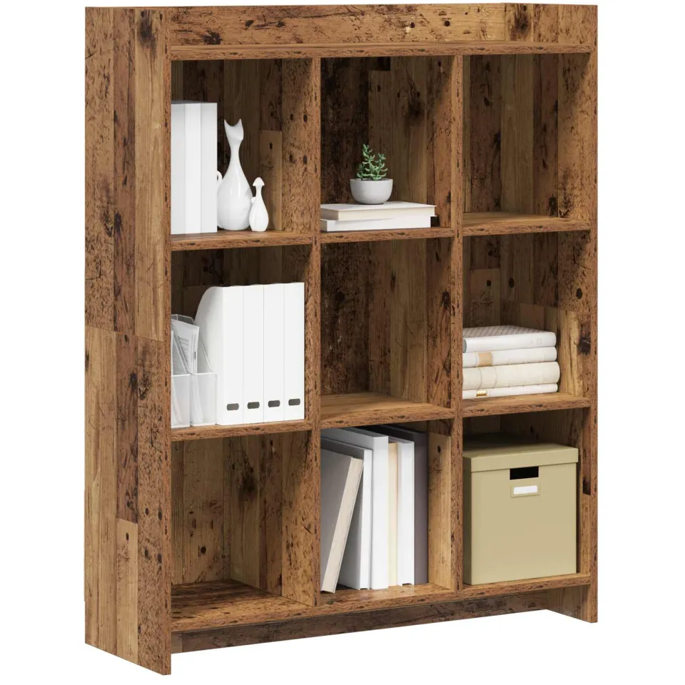 vidaXL Boekenkast Oud hout 87,5 x 30 x 111 cm Bewerkt hout Bruin