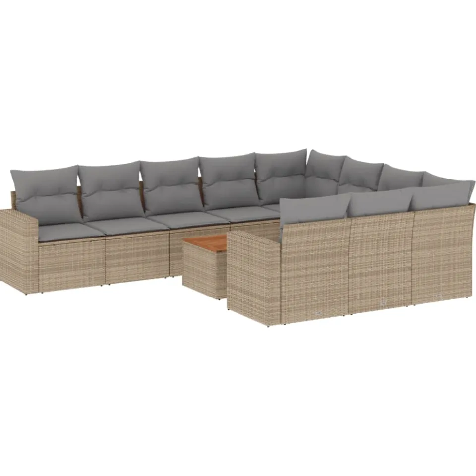 vidaXL Patio Sofa Set 10,0-zits Beige mix en grijs, foto 3