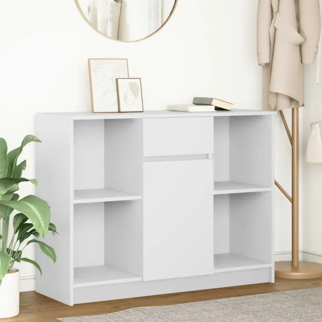 vidaXL Dressoir met lade 101x35x76 cm spaanplaat wit, foto 2