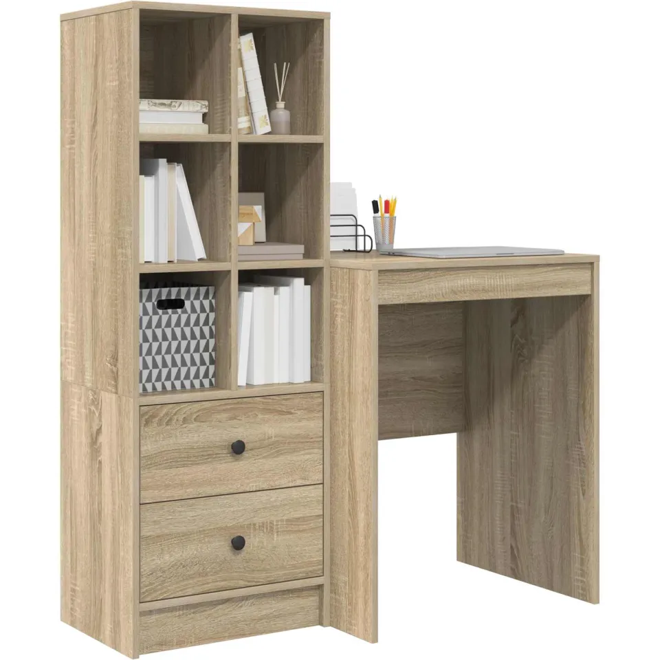 vidaXL Bureau Sonoma Eiken 105,5 x 50 x 127 cm 2 st Bruin