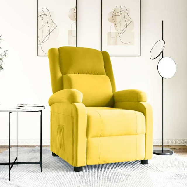 vidaXL Fauteuil verstelbaar fluweel geel