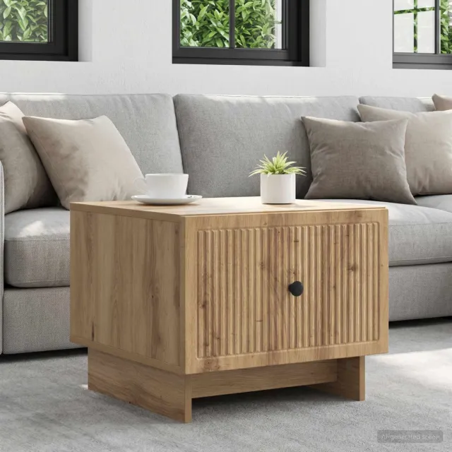 vidaXL Salontafel Artisanaal eiken 49 x 50 x 40 cm Bewerkt hout Bruin