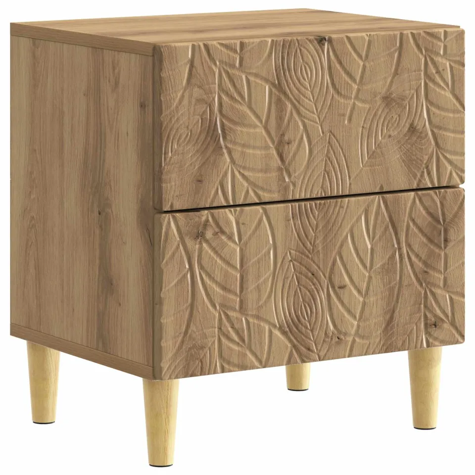 vidaXL Nachtkastje Artisanaal eiken 43 x 34,5 x 48 cm Bewerkt hout, foto 3