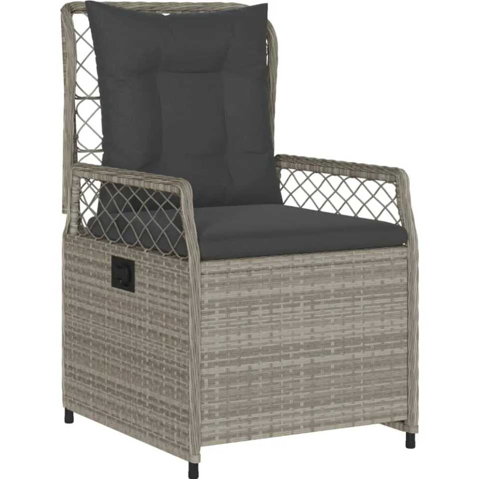 vidaXL 5-delige Tuinset met kussens poly rattan lichtgrijs
