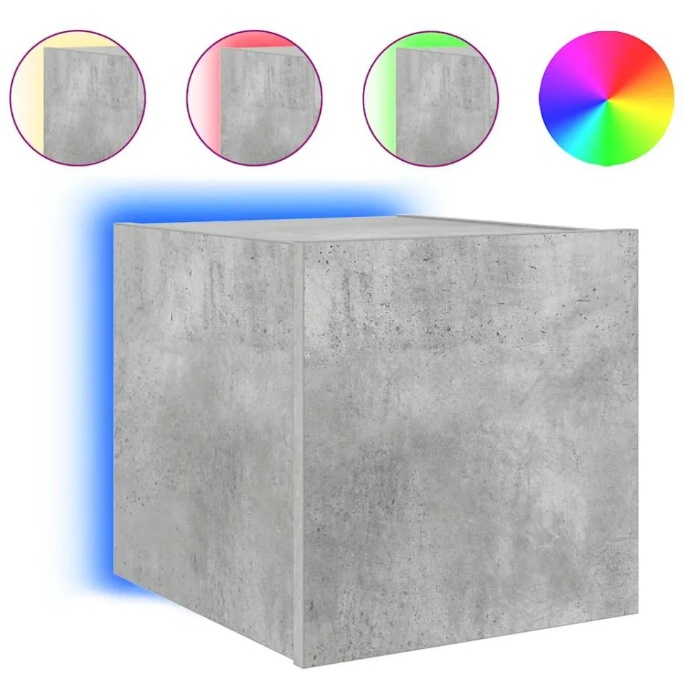 vidaXL Tv-wandmeubel met LED-verlichting 30,5x35x30 cm betongrijs
