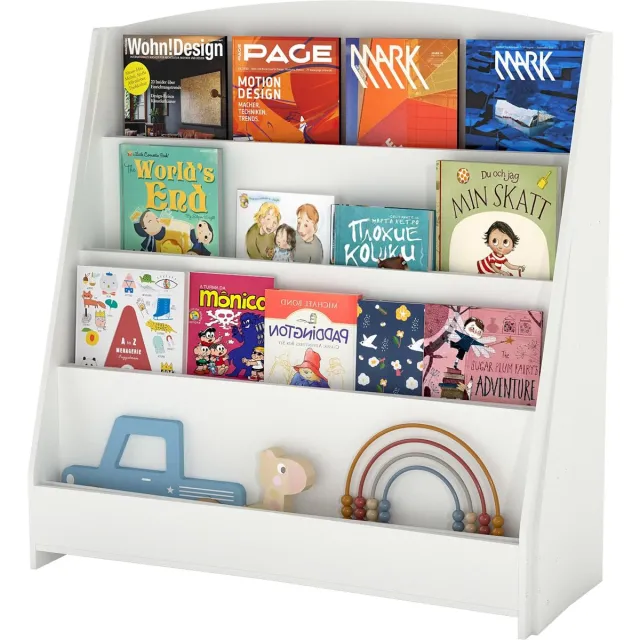 Unyqoos Witte kinderkamer boekenkast met vier vakken voor boeken en speelgoed