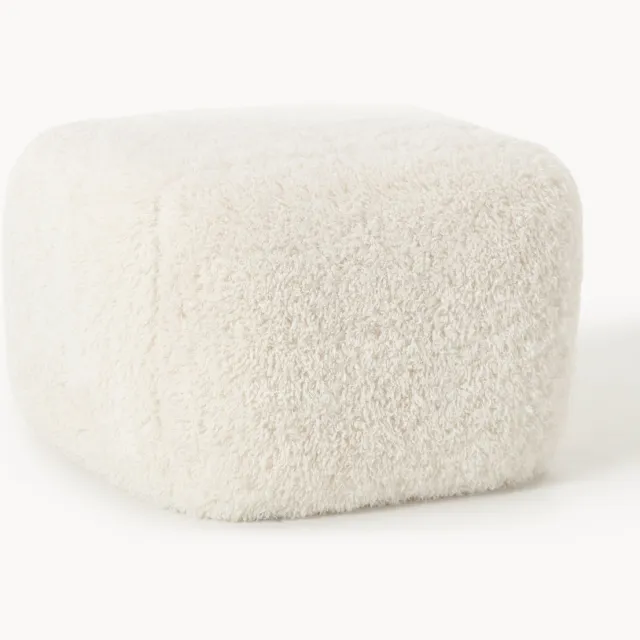 Westwing Collection Teddy-ottoman Wolke Wit