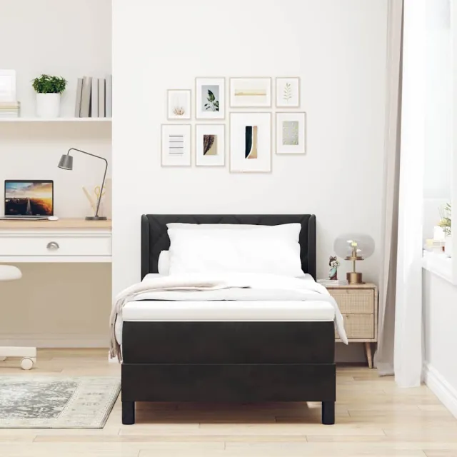 vidaXL Boxspringbed met hoofdeinde Zwart 200 x 100 cm Fluweel