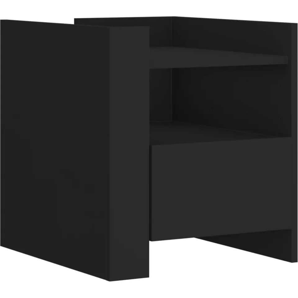vidaXL Nachtkastje 45x50x50 cm bewerkt hout zwart, foto 3
