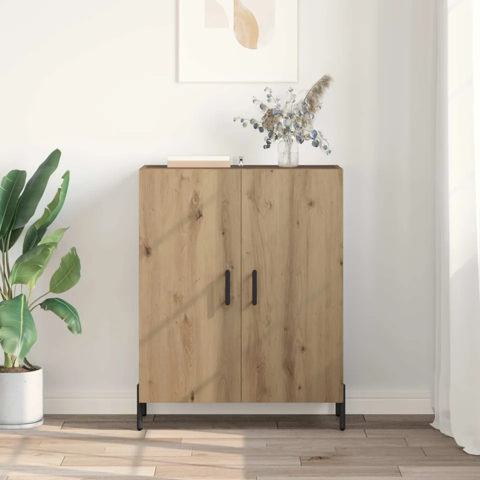 vidaXL Dressoir Artisan Eiken 69,5 x 34 x 90 cm Bewerkt hout, foto 3