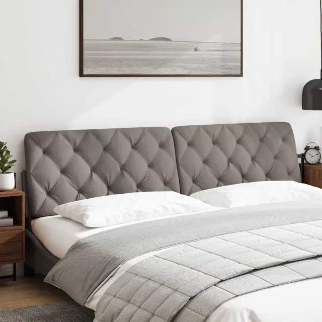 vidaXL Hoofdbordkussen 200 cm stof taupe