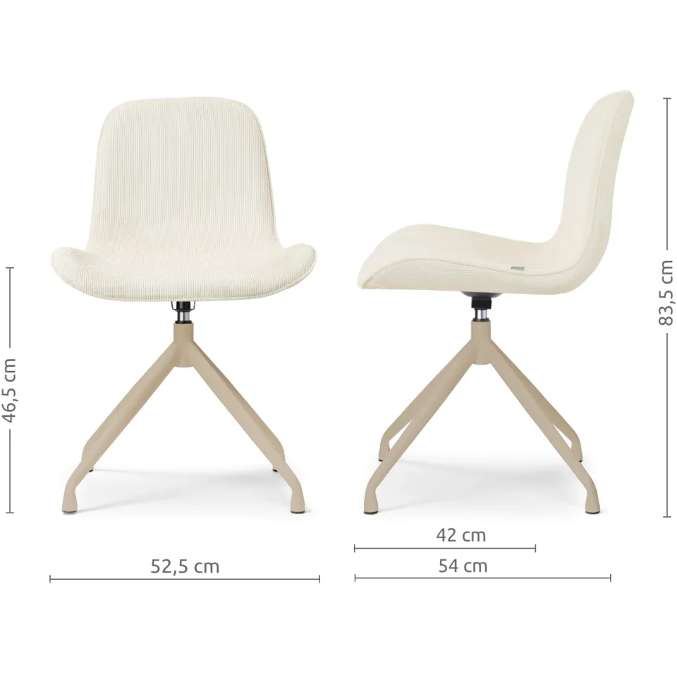 Nolon Nola-Fé draaibare eetkamerstoel rib beige - beige onderstel, foto 2