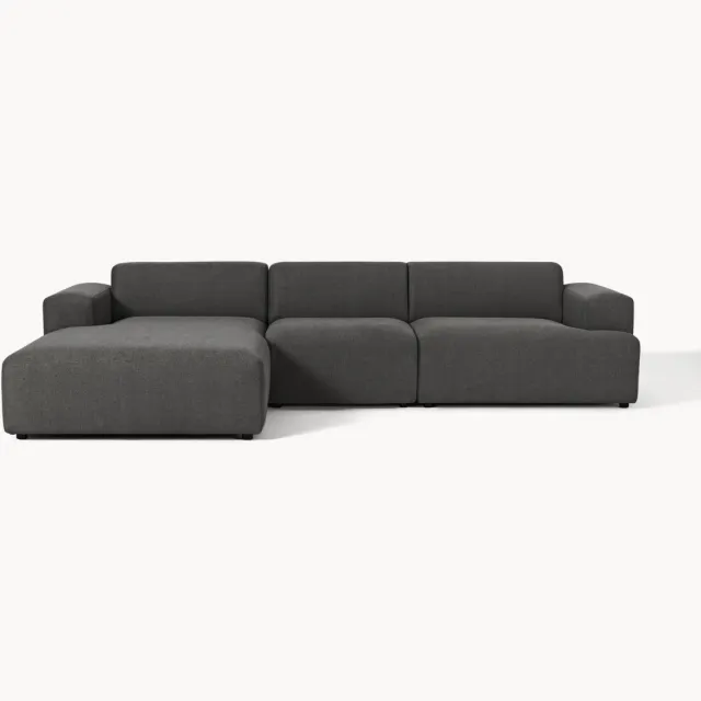 Westwing Collection Hoekbank Melva (4-zits) Antraciet