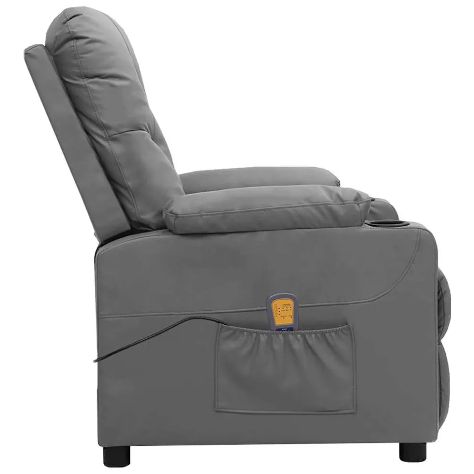 vidaXL Massagestoel kunstleer grijs, foto 3