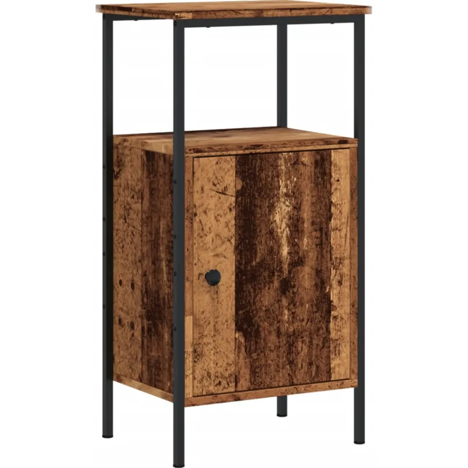 vidaXL Nachtkastje 41x31x80 cm bewerkt hout oud houtkleurig Bruin