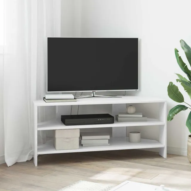 vidaXL HoekTVKast 100 x 40,5 x 45 cm Hoogglans Wit Bewerkt hout