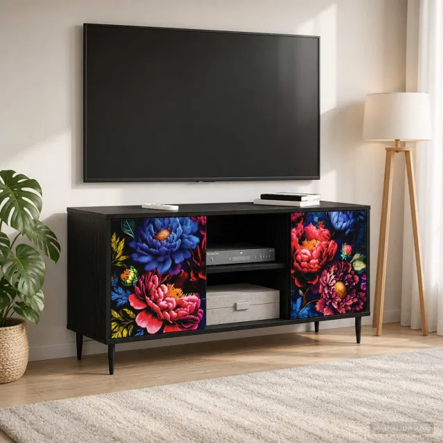 vidaXL Tv-meubel KIEL 102 x 33 x 51 cm Zwart eiken Bewerkt hout