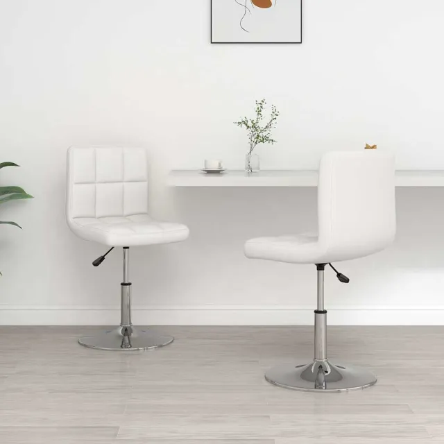 vidaXL Eetkamerstoelen 2 st kunstleer wit, foto 2
