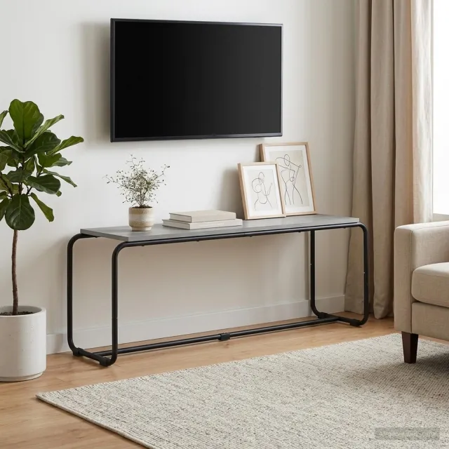 vidaXL TV-standaard 113.5 x 35.5 x 42 cm Grijs Sonoma Bewerkt hout, foto 2