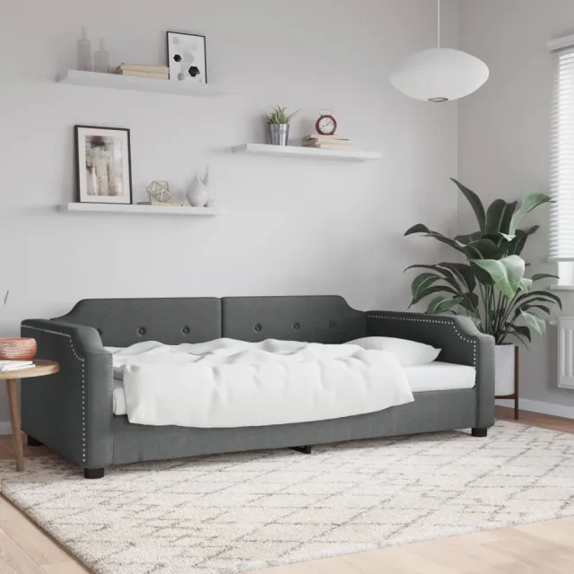 vidaXL Slaapbank 90x190 cm stof donkergrijs grijs