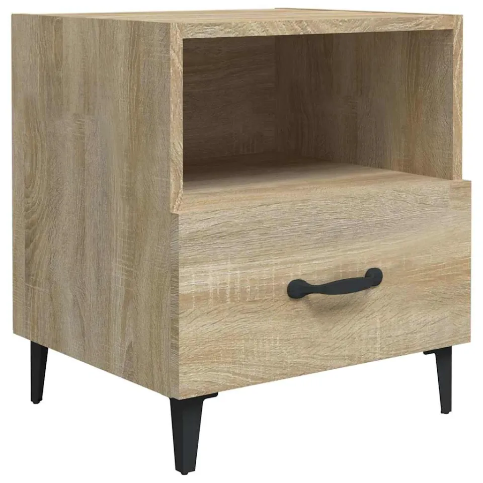 vidaXL Nachtkastje bewerkt hout sonoma eikenkleurig Bruin