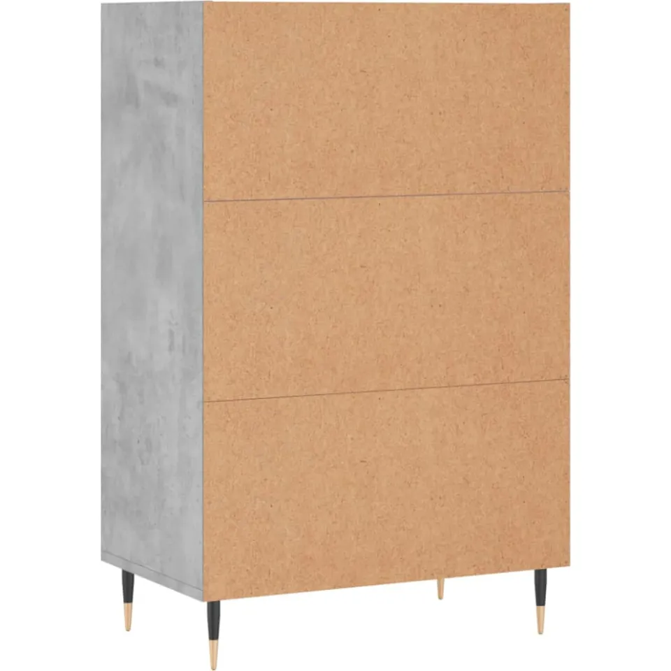 vidaXL Hoge kast 57x35x90 cm bewerkt hout betongrijs grijs, foto 4