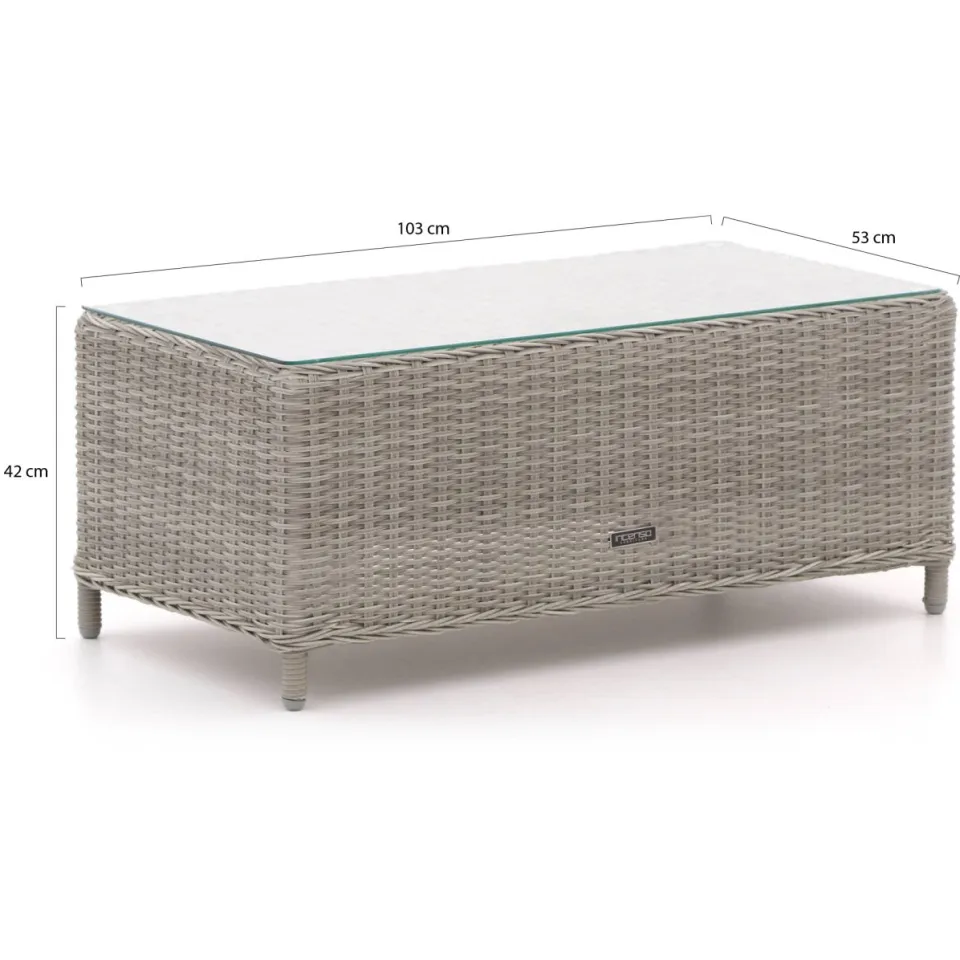 Intenso Furniture Intenso Milano lounge tuintafel 103x53x42cm Grijs