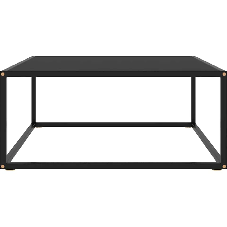vidaXL Salontafel met zwart glas 80x80x35 cm zwart