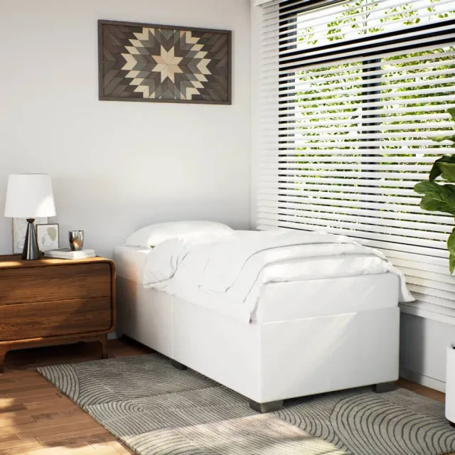 vidaXL Bedframe kunstleer wit 90x190 cm