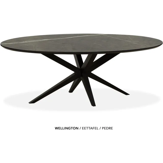 Maxfurn Ovale eettafel 200x102cm met verjongde rand | Zeer krasvast | Kleur: Pedra