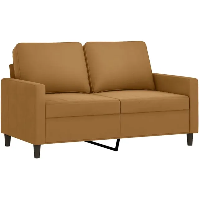 vidaXL Tweezitsbank - 120 - cm - fluweel - bruin