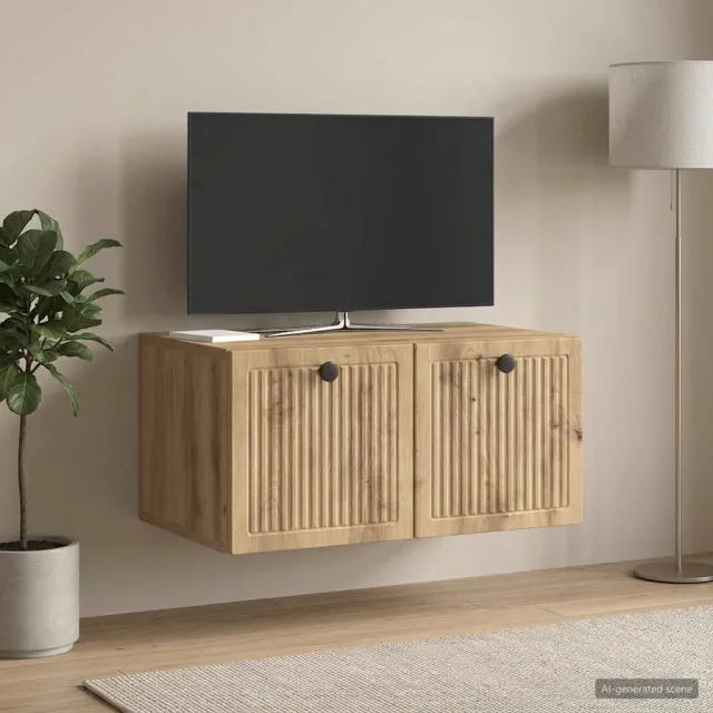 vidaXL Wandbeugel TV-kast 59,5 x 41 x 30 cm Artisanaal eiken, foto 2