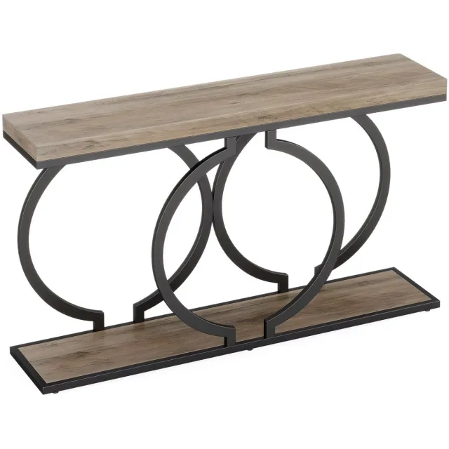 Happiq Consoletafel Giggs - Haltafel - 140cm - Wandtafel - Gang of woonkamer - Donkerbruin