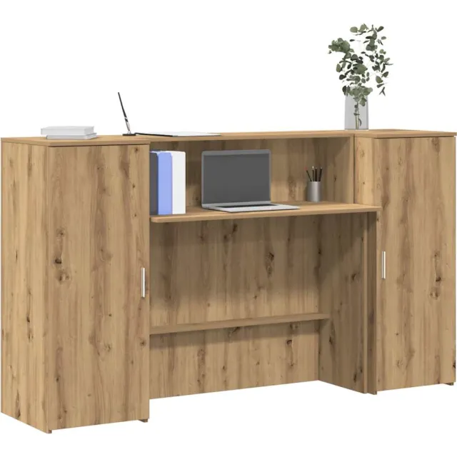 vidaXL Receptiebalie 180x50x103,5cm bewerkt hout artisanaal eikenkleur Bruin