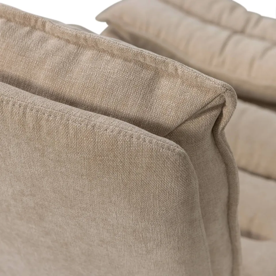 WOOOD Kube Draaifauteuil Met Hocker - Chenille stof - Naturel, foto 6
