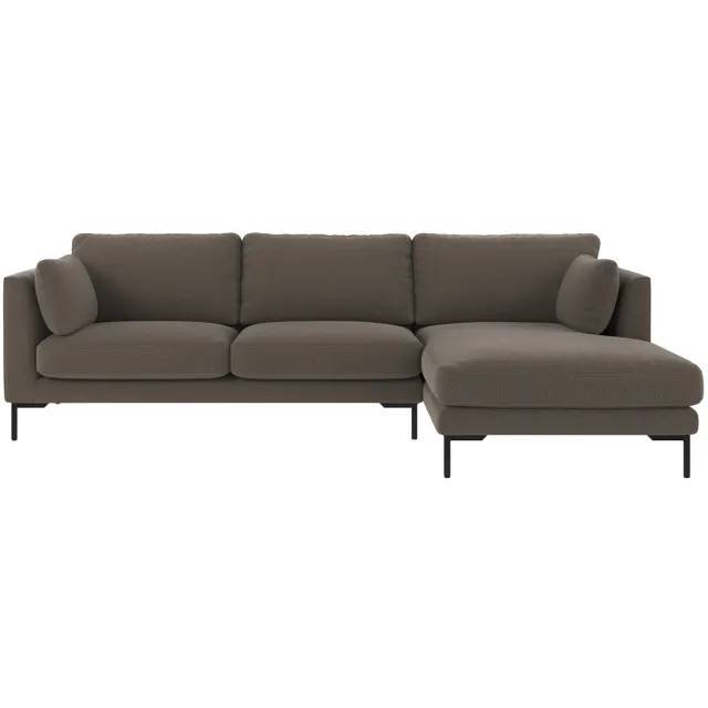 Rowico Home Corwin gestoffeerde hoekbank grijs - rechts - 270 cm