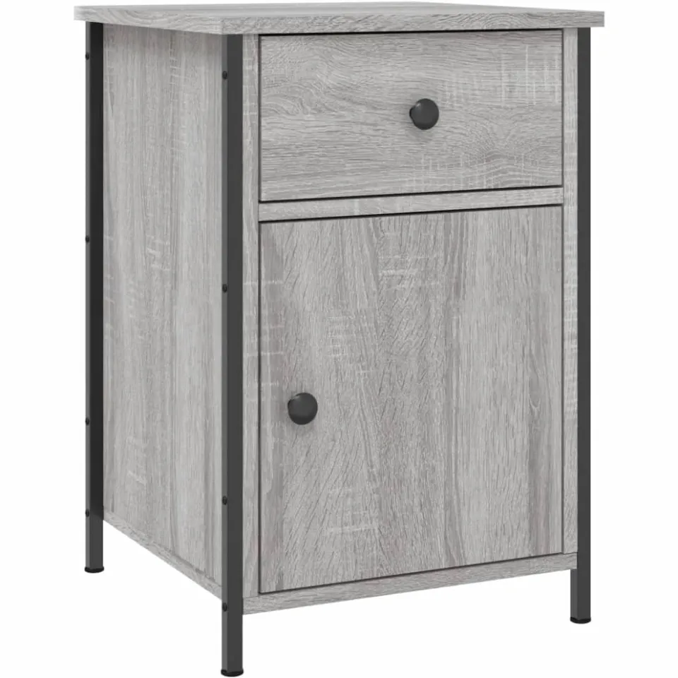 vidaXL Nachtkastjes 2 st 40x42x60 cm bewerkt hout grijs sonoma eiken