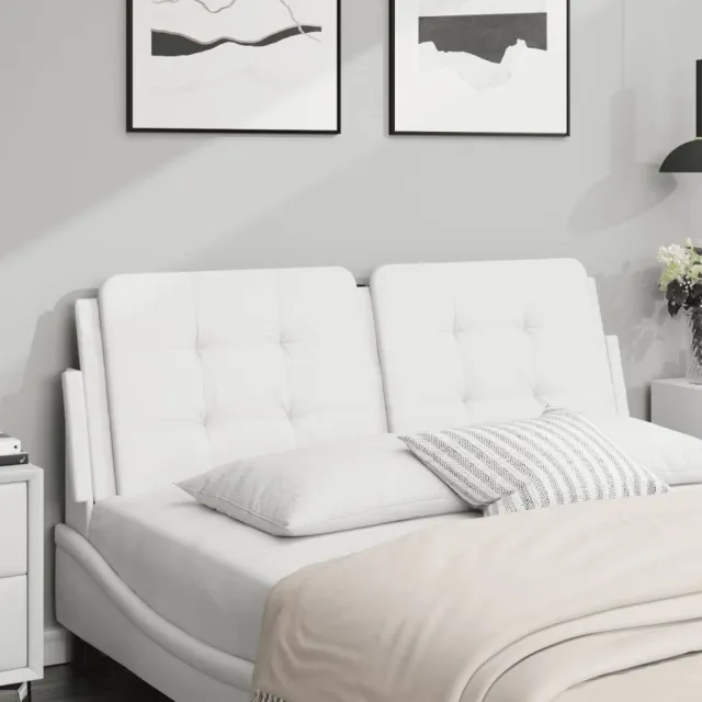 vidaXL Hoofdbordkussen "Zadar" 140 cm kunstleer wit