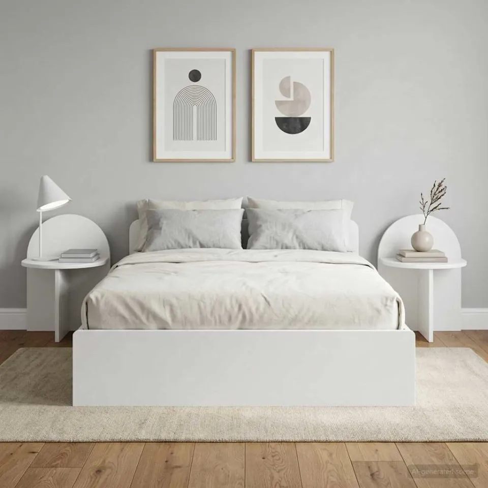 vidaXL Nachtkastje 2 st Wit 40 x 35,5 x 45,5 cm Geconstrueerd hout, foto 4