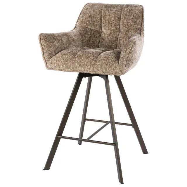 Nest of Nora Set van 2 - Nest of Nora Barstoelen Elda - Draaibaar - Champagne-bruin