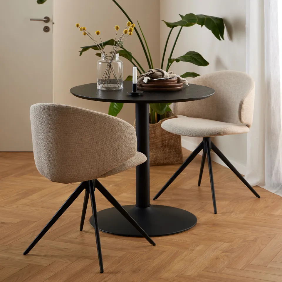 Lisomme Vino houten tafel zwart - Ø 80 cm, foto 2