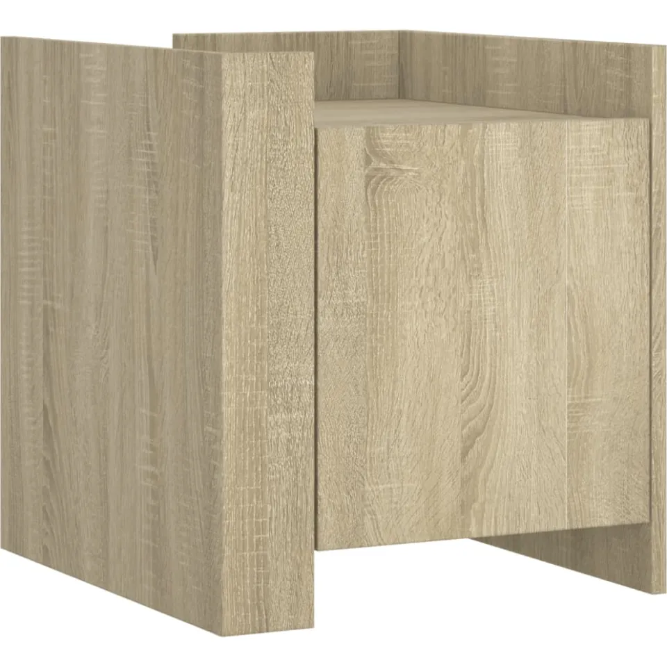 vidaXL Nachtkastje 45x50x50 cm bewerkt hout sonoma eikenkleurig, foto 3